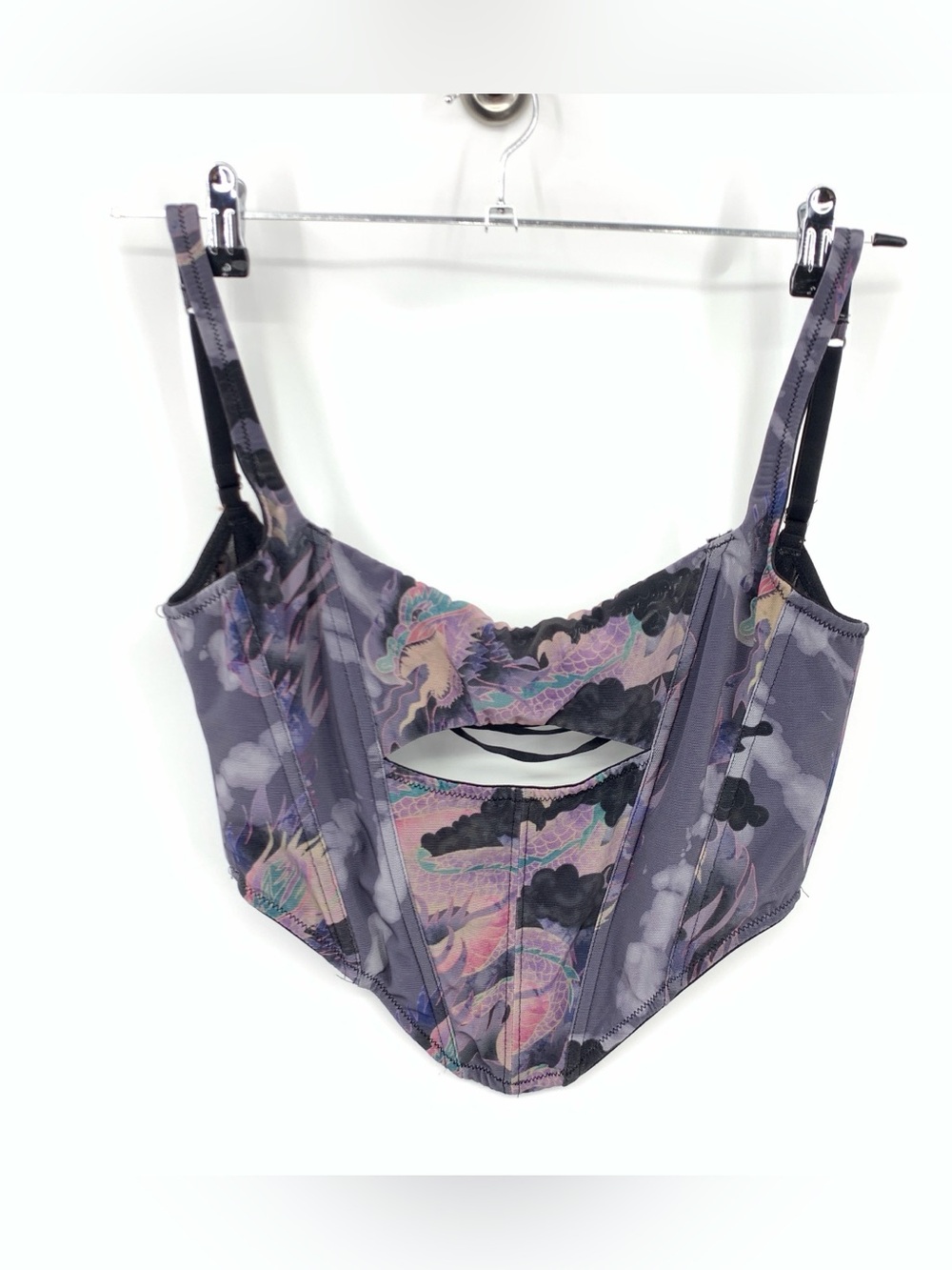 Out From Under Urban Outfitters Women Size Medium Corset Tank Top Purple Dragon